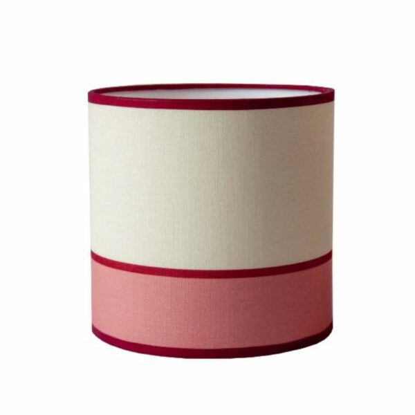Abat-jour en tissu Massara couleur rose et blanc