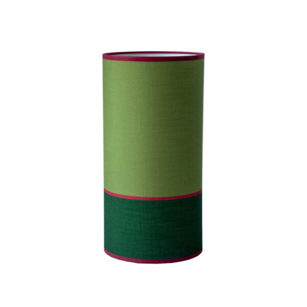 Abat-jour en tissu format tube collection Massara couleur vert avocat et vert jaguar