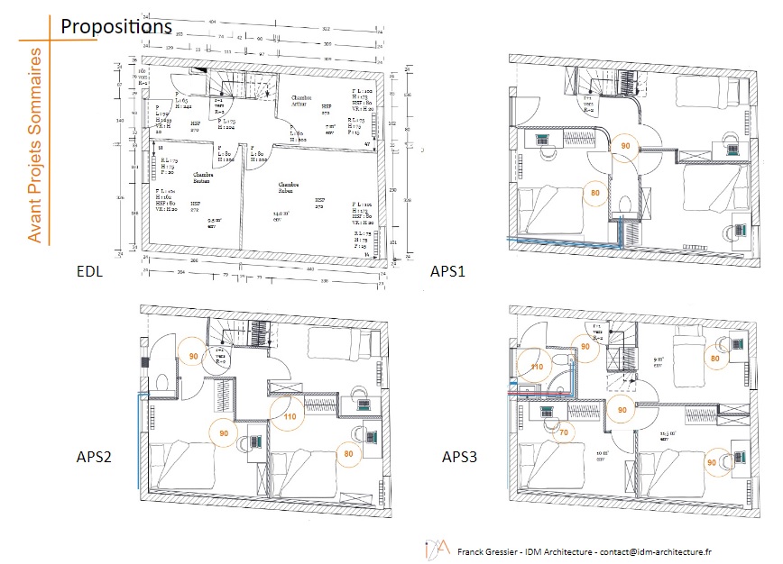 propositions d'aménagement intérieur d'un étage